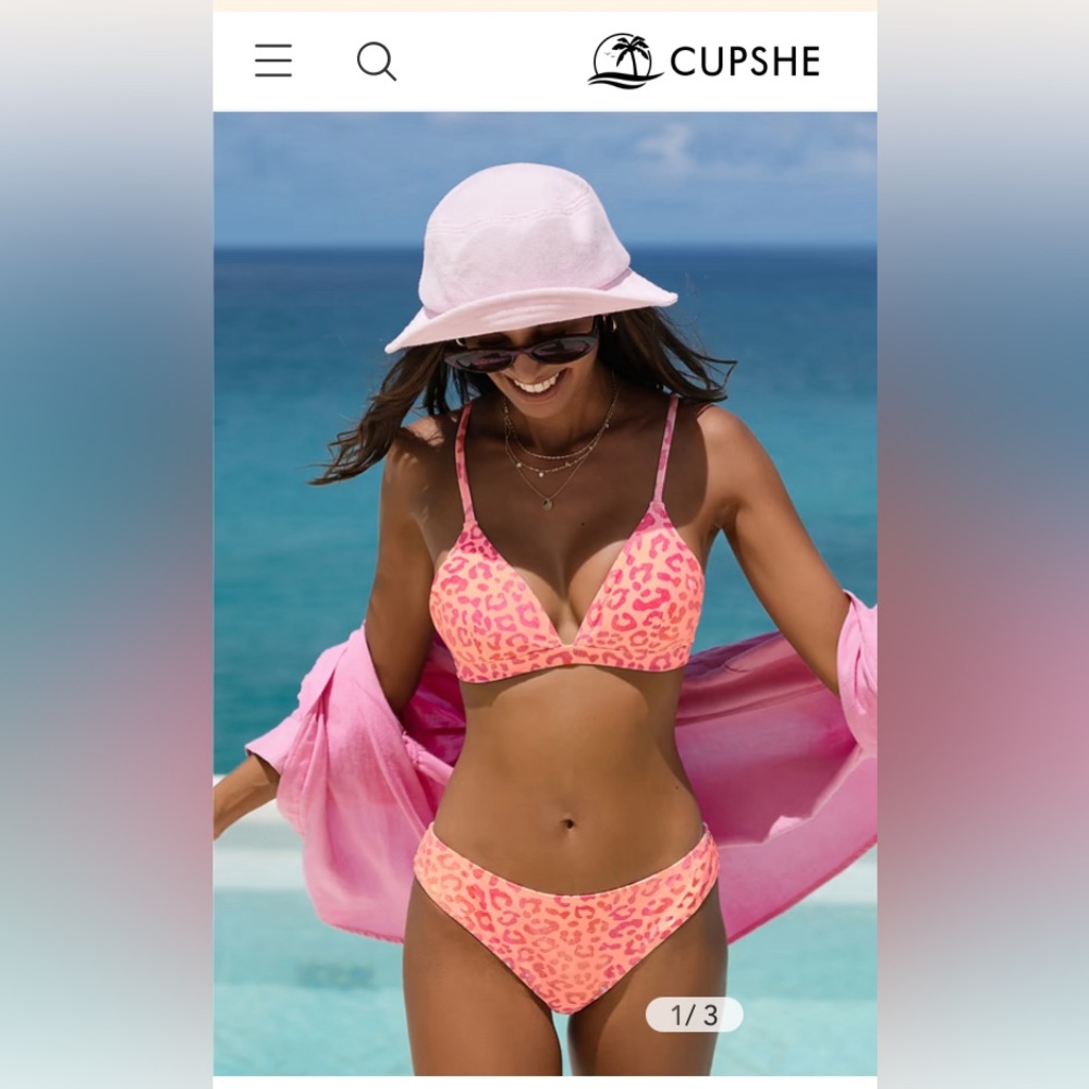 CUPSHE 💫NWT Pink Leopard bikini 💫 M